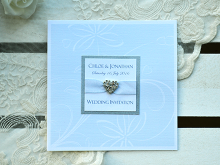 Louisa Single Fold Invitation in Blue